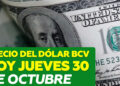 Precio Dólar BCV 30 de octubre