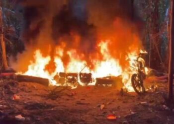 Campamento minería ilegal desmantelado Amazonas